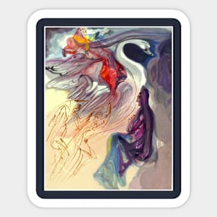 Language of the Birds Fantasy Abstract Dali Print Sticker